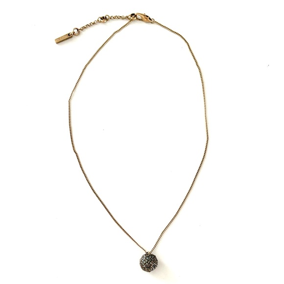 Kenneth Cole Gold Necklace with Dark Grey Beaded Pendant - Picture 1 of 4